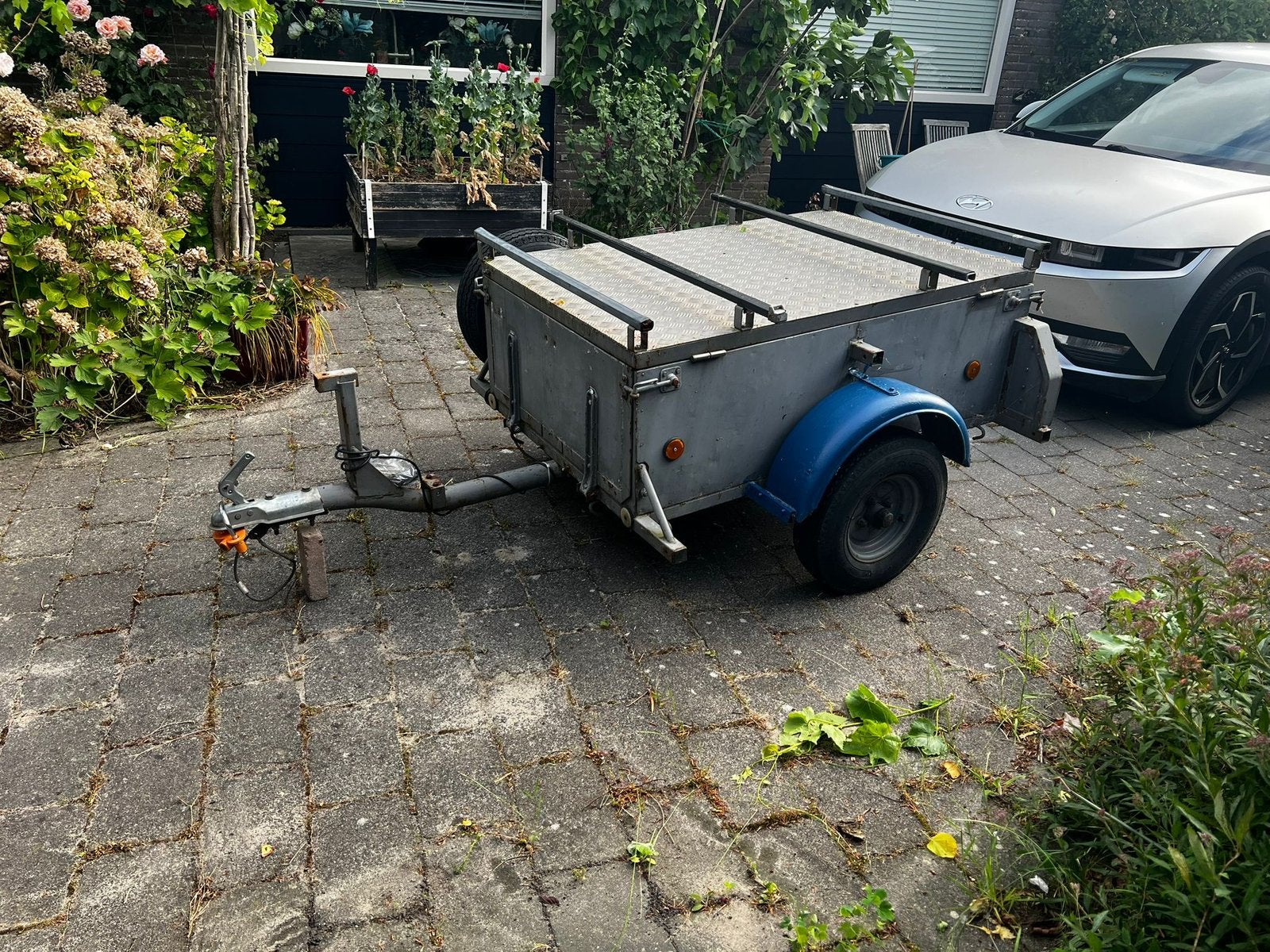 Compacte aanhanger met deksel en imperiaal, Auto diversen, Ophalen, Gebruikt