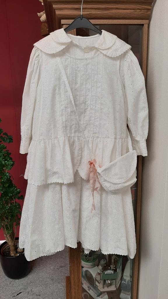 Witte communie jurk,onderjurk, broek met hoedje  4delen, Ophalen of Verzenden, Zo goed als nieuw, Meisje