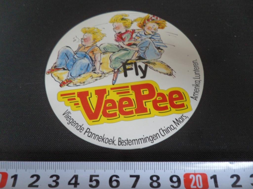 sticker Fly VeePee Vliegende Pannekoek China Mars America, Ophalen, Zo goed als nieuw