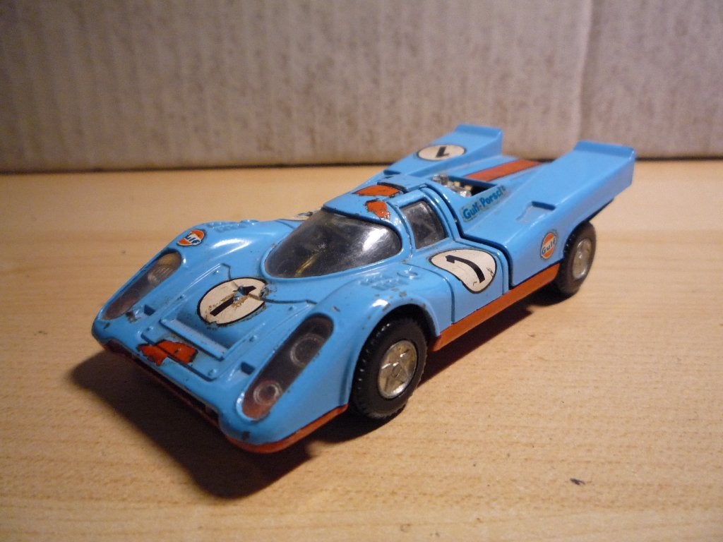 Porsche 917 Gulf licht blauw Mercury 1:43, Hobby en Vrije tijd, Ophalen of Verzenden, Gebruikt, Auto, Overige merken