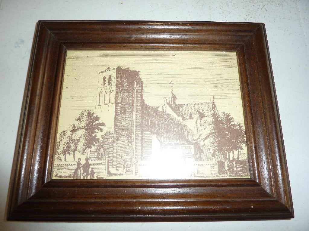 oude tekening ets kerk deurne 1738, Ophalen of Verzenden