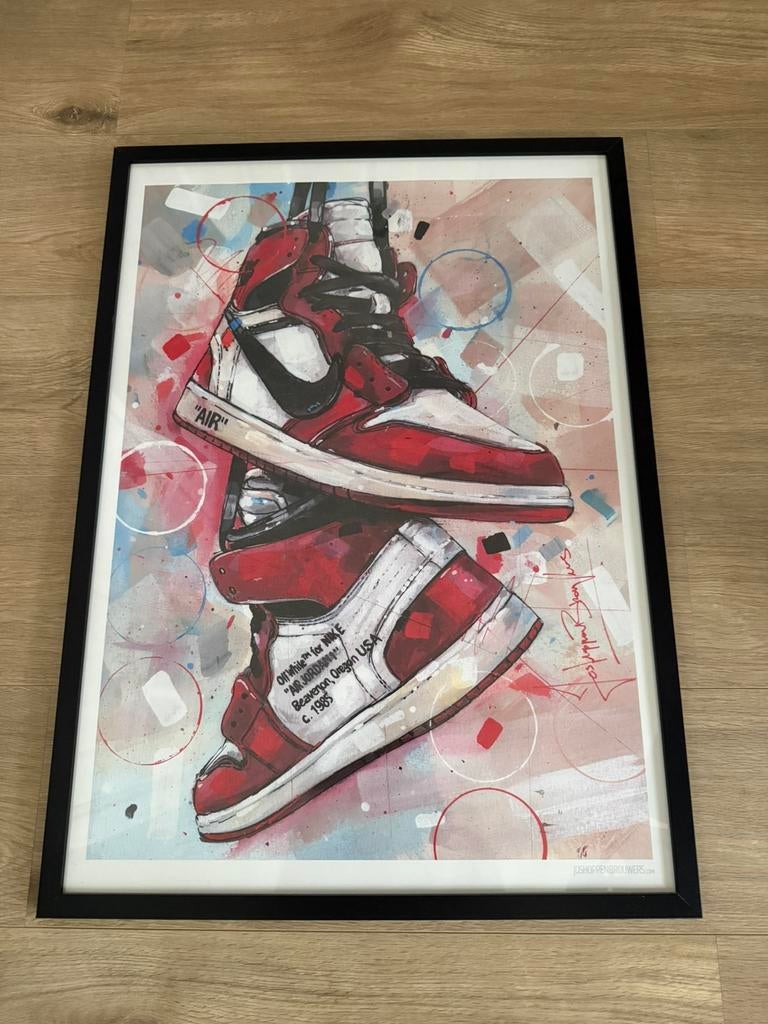 poster ‘Nike air jordan’ in lijst van Jos Hoppenbrouwers, Ophalen of Verzenden, Zo goed als nieuw, A1 t/m A3