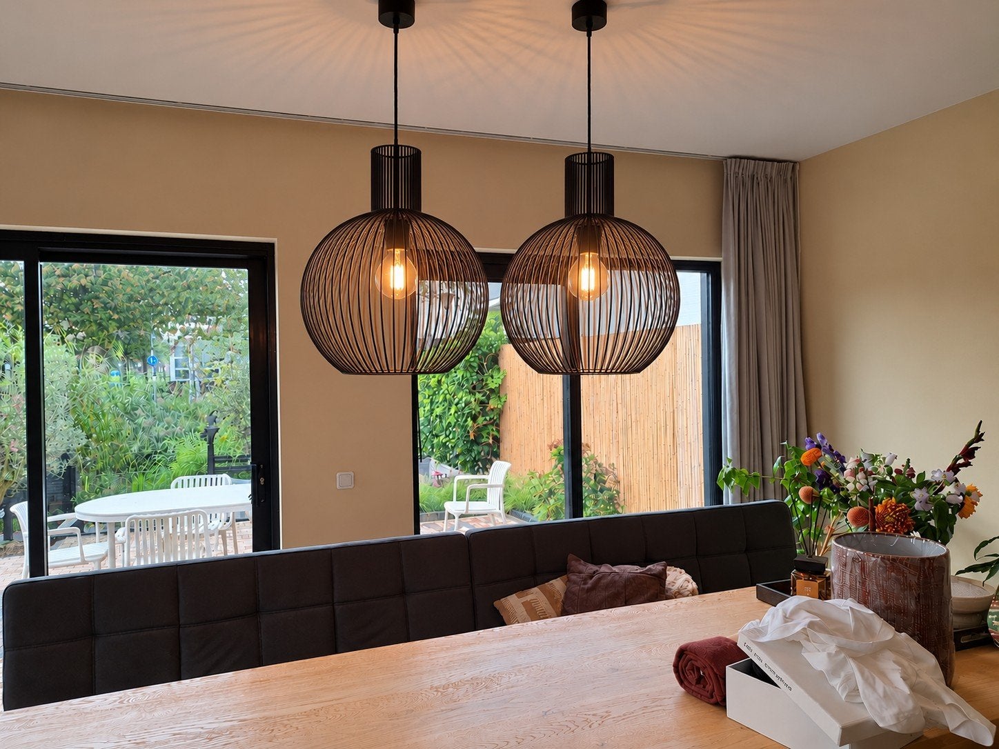 Kwantum Diana hanglamp zwart metaal – Ø 40 cm – industrieel, Ophalen of Verzenden, Metaal