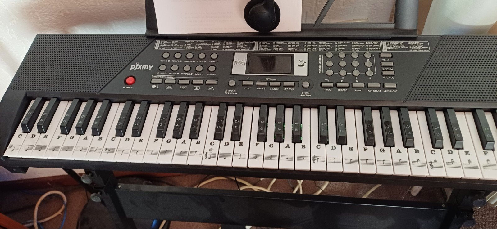 Pixmy Keyboard met standaard en 61 toetsen, Met standaard, Ophalen, Overige merken, 61 toetsen