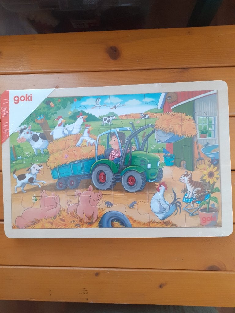 Goki puzzel hout traktor NIEUW, Kinderen en Baby's, Speelgoed | Kinderpuzzels, 2 tot 4 jaar, 10 tot 50 stukjes, Nieuw, Ophalen of Verzenden