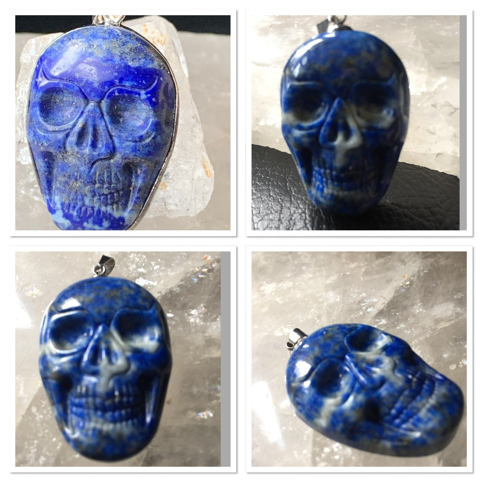 Lapis lazuli rozenkwarts pyriet schedel skull hanger SALE, Magnolia11, Ophalen of Verzenden, Zo goed als nieuw, Magnolia11@me.com