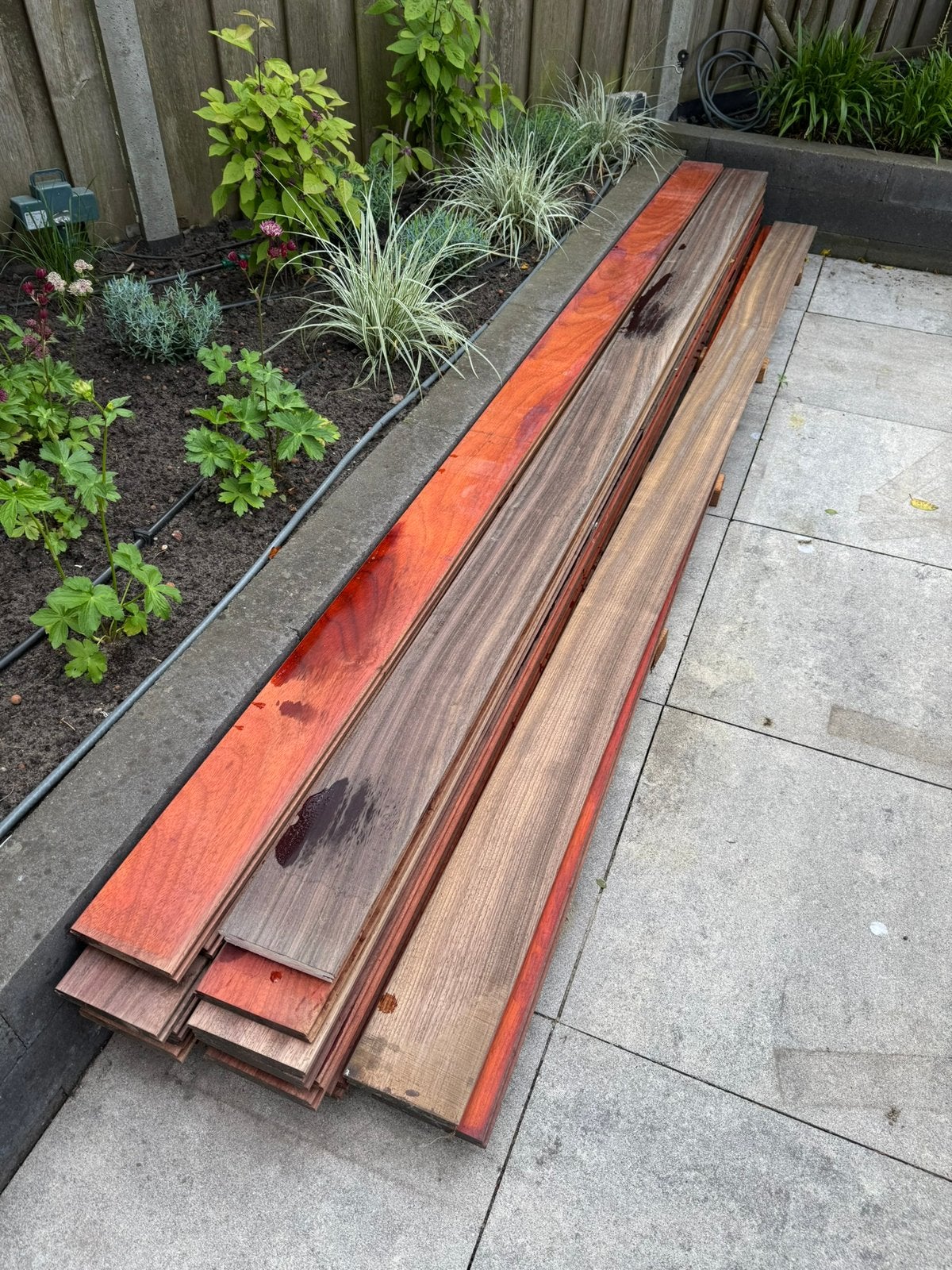 Padouk hardhouten vlonderplanken, Tuin en Terras, Ophalen, Nieuw, Hout