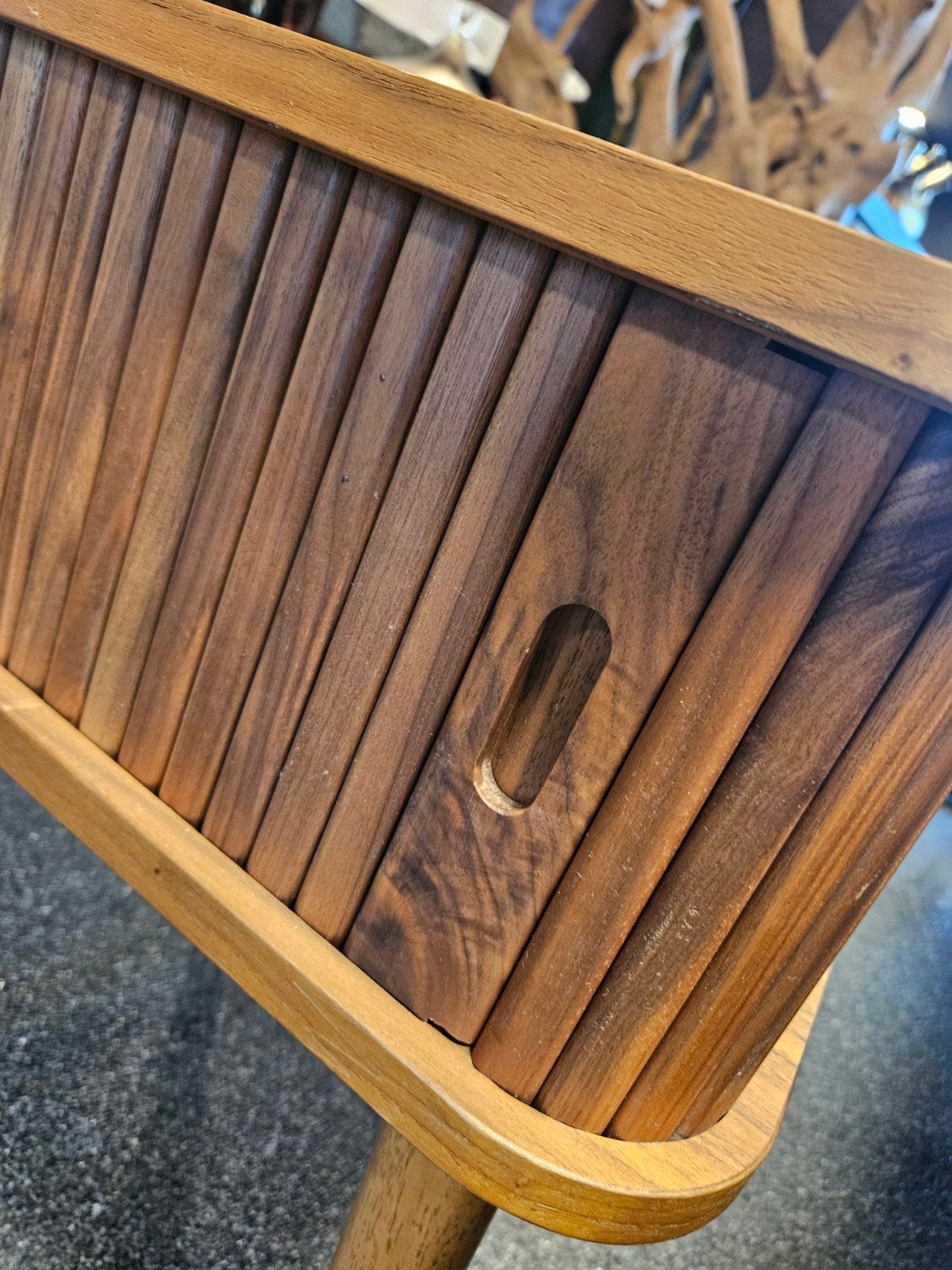 Nacht kastje bijzettafel retro roldeur barbier, Verzenden, Rond, Minder dan 55 cm
