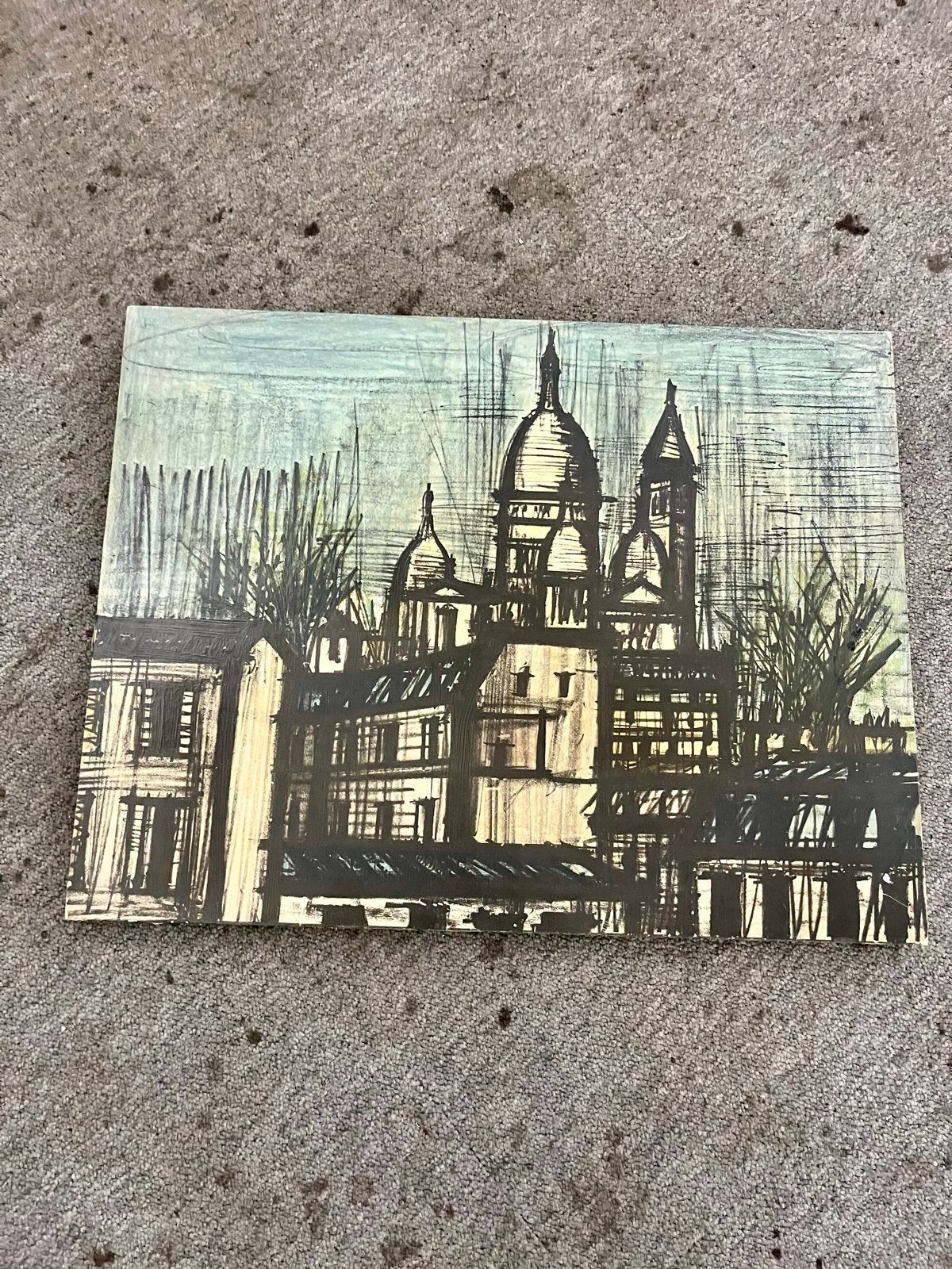 Kleurenlithogragfie Paris, le Sacré-Cœur, Antiek en Kunst, Ophalen, Paneel, Expressionistisch, Origineel werk