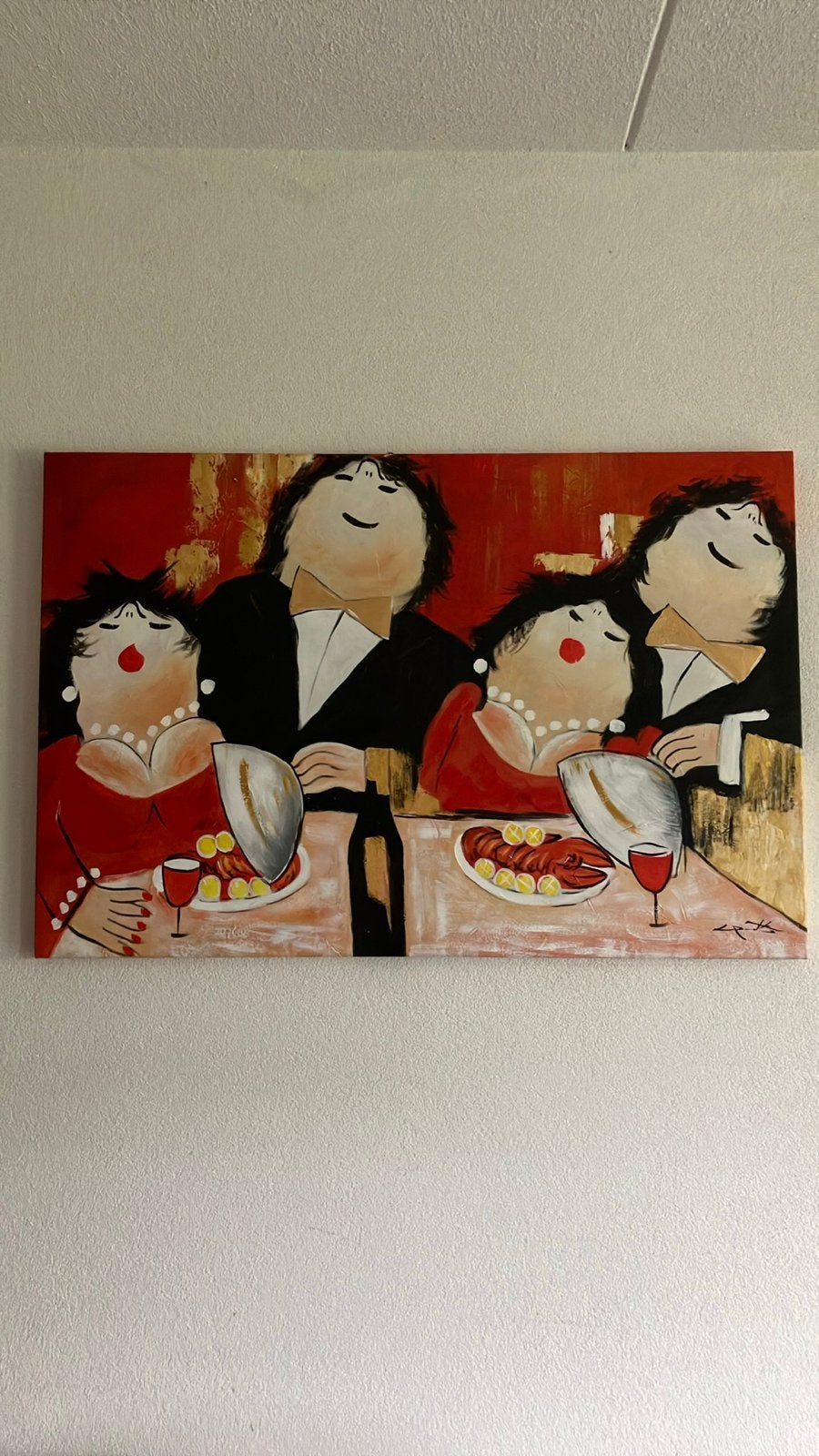 Modern canvas geinspireerd op dikke dames, 120x80 cm, Antiek en Kunst, Kunst | Schilderijen | Modern, Ophalen, Figuren, Op houten frame