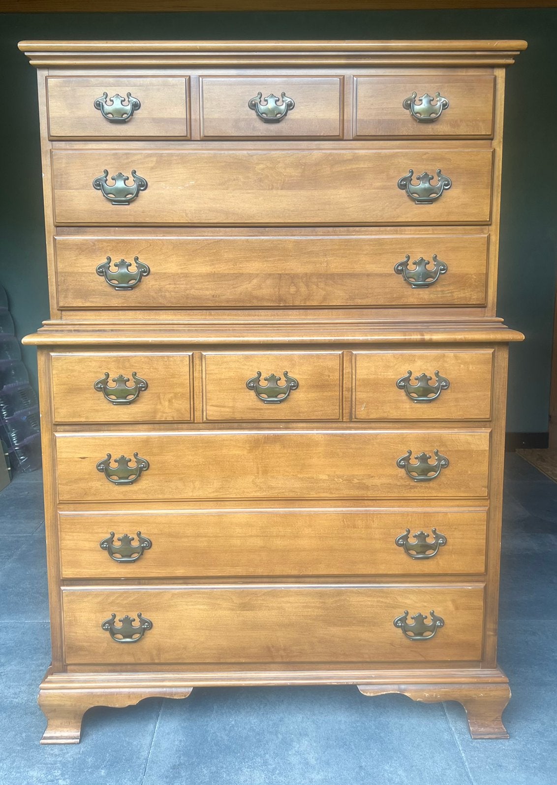 klassieke Chest-on-Chest ladenkast, uitgevoerd in kersenhout, Ophalen, Gebruikt, 5 laden of meer, 100 tot 150 cm
