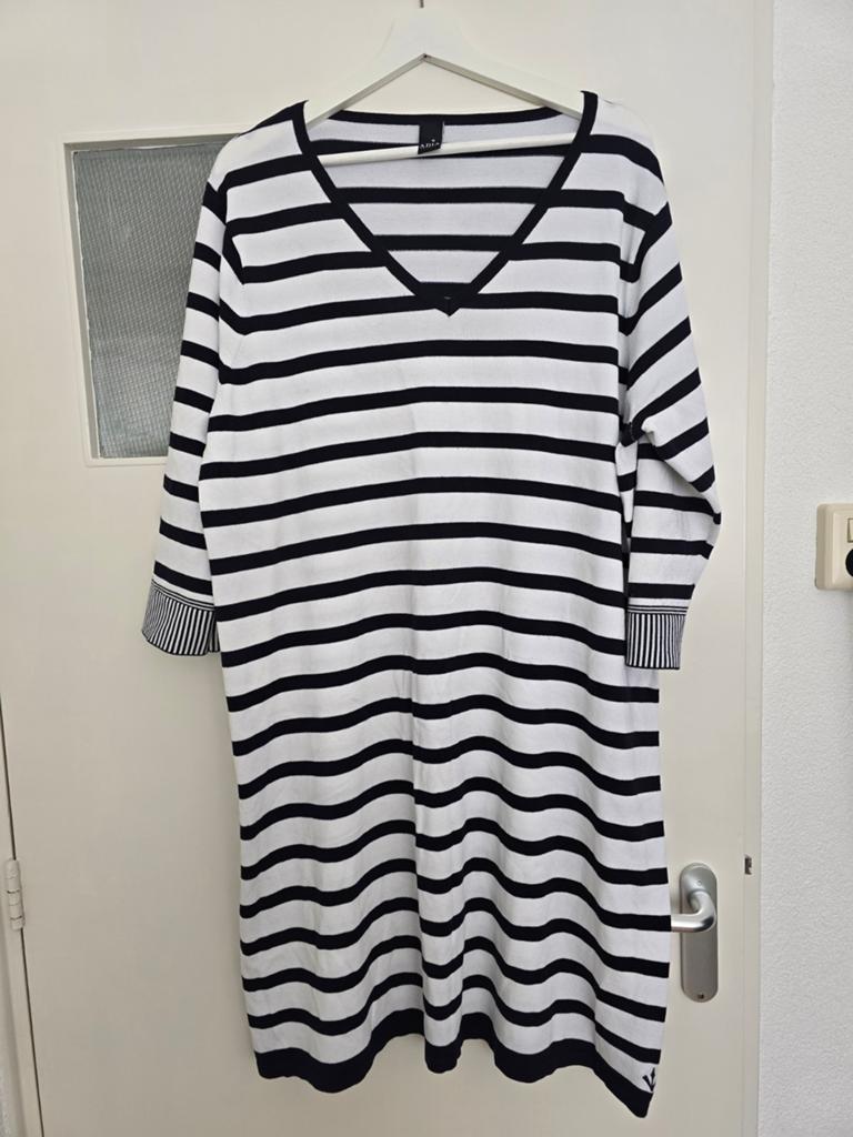 Adia Fashion gestreepte jurk maat 46/48, Zwart, Maat 46/48 (XL) of groter, Adia Fashion, Ophalen of Verzenden