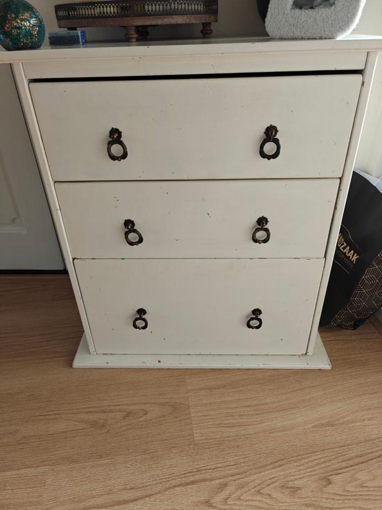 GRATIS Massief houten ladekast, Ophalen, 50 tot 100 cm, 3 of 4 laden, Minder dan 100 cm
