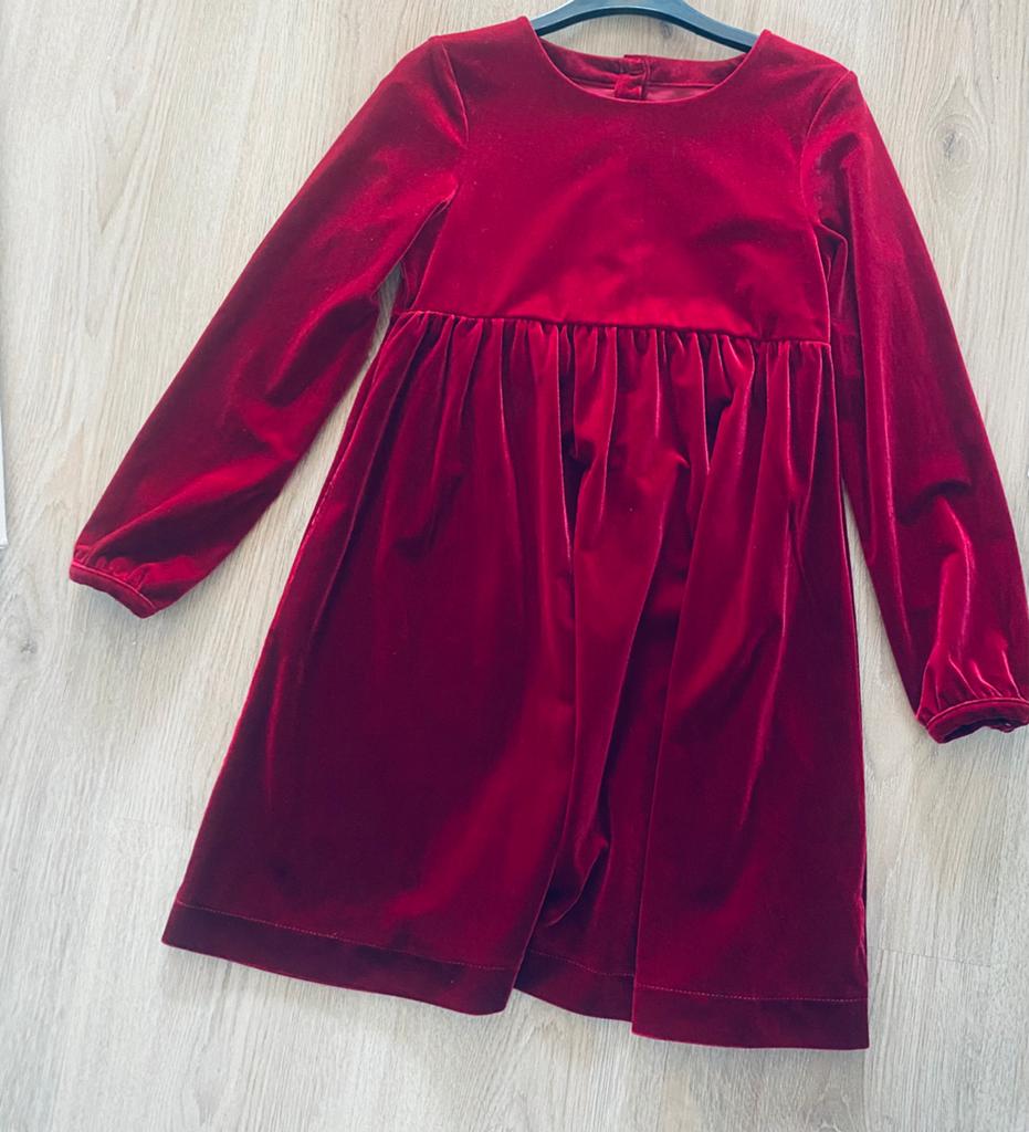 Elegante rode fluwelen jurk voor meisjes van mothercare, Kinderen en Baby's, Ophalen of Verzenden, Zo goed als nieuw, Meisje