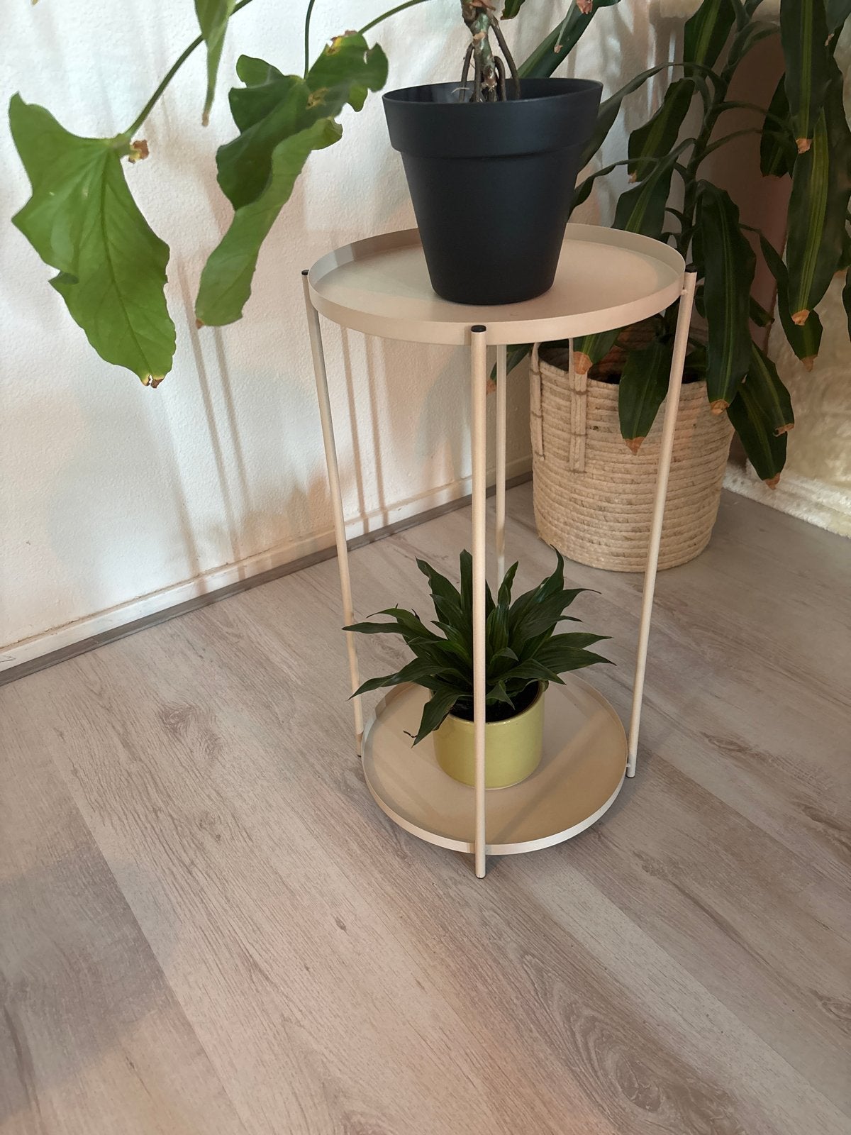 Stijlvolle Plantenstandaard - Hoogte 57,5 cm, Ophalen, Beige, Zo goed als nieuw, Metaal