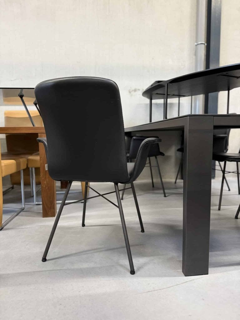 Bert Plantagie Blake Eetkamerstoel zwart leer Design Stoel, Zwart, Ophalen of Verzenden, Zo goed als nieuw, Vijf, Zes of meer stoelen