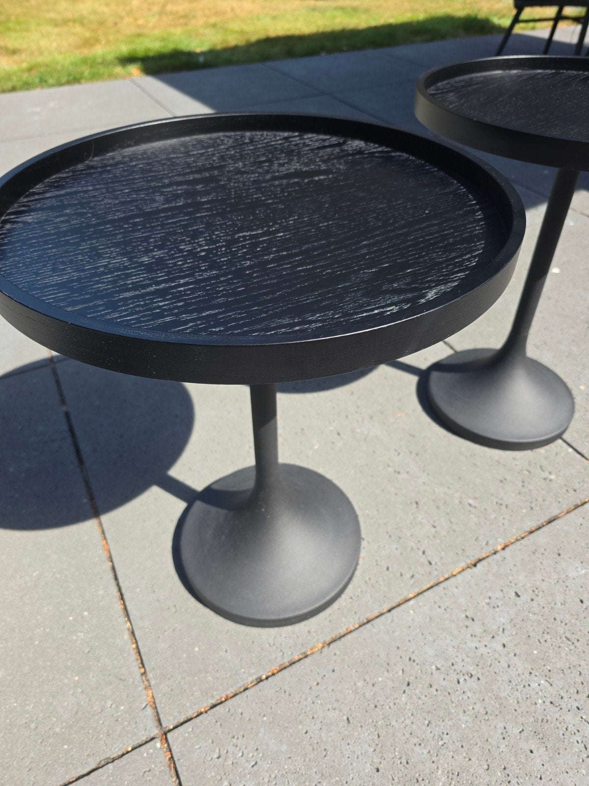 Mooie Zuiver Jason bijzet/bed tafeltjes, Minder dan 55 cm, Metaal of Aluminium, Rond, Zo goed als nieuw