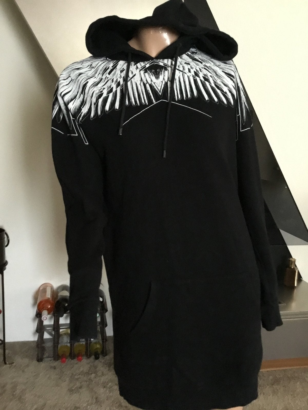 Marcelo Burlon lange Sweater met capuchon XS origineel ZGAN, Zwart, Marcelo Burlon, Ophalen of Verzenden, Zo goed als nieuw