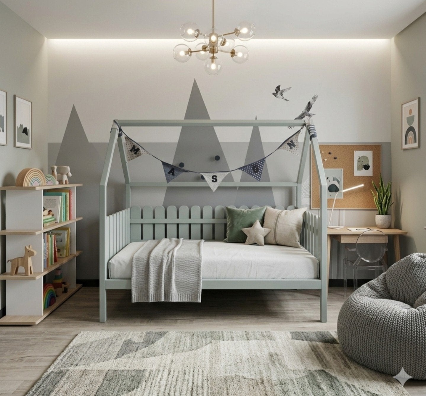 Handgemaakt huisjesbed, Kinderen en Baby's, Kinderkamer | Bedden, Ophalen, Gebruikt, 70 tot 85 cm, 140 tot 160 cm