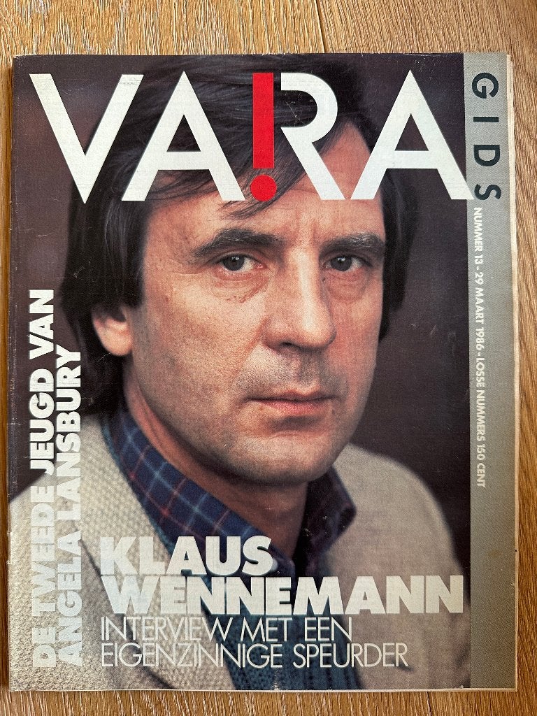 VARA Gids 29 mrt 1986, met Klaus Wennemann, Angela Lansbury, Boeken, Tijdschriften en Kranten, Ophalen of Verzenden, Gelezen, Muziek, Film of Tv