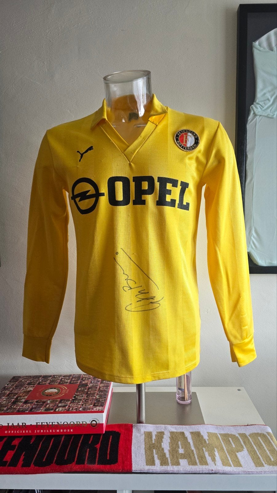 Feyenoord 83-87 uitshirt longsleeve, Sport en Fitness, Maat M, Ophalen of Verzenden, Gebruikt, Shirt