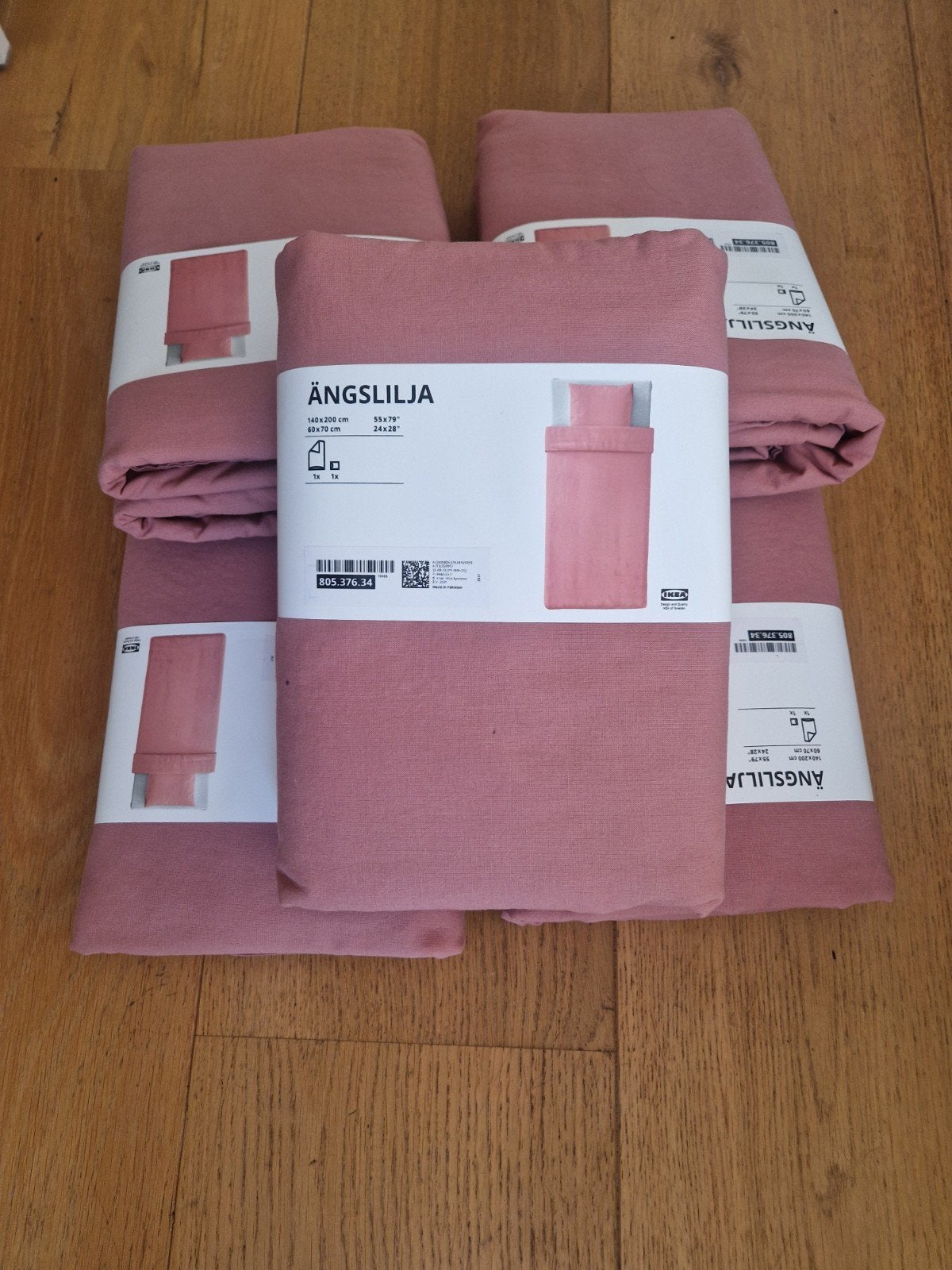 5x IKEA ÄNGSLILJA Dekbedovertrek en Kussensloop - Roze, Ophalen, Ademend, Eenpersoons, Dekbedovertrek