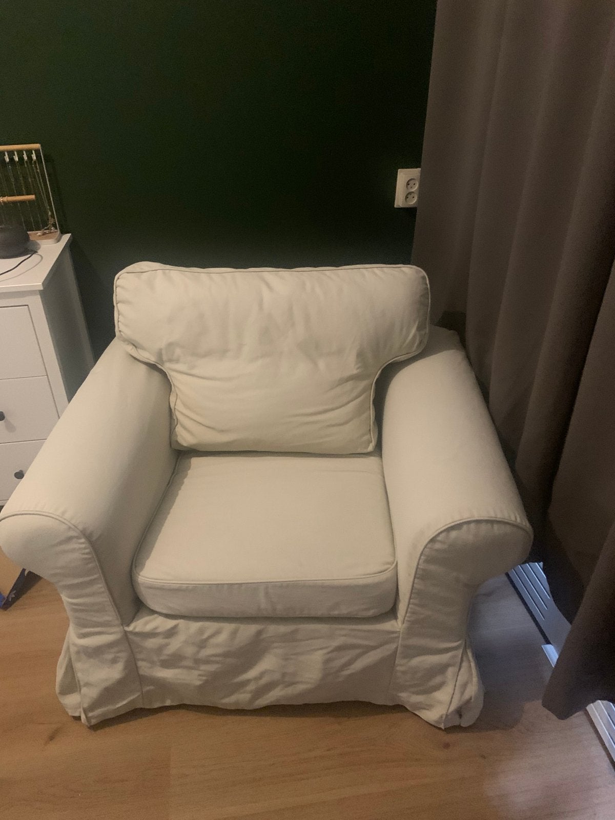 gratis2x Ikea EKTORP stoel en 2 sets extra hoezen, Huis en Inrichting, Fauteuils, Gebruikt, Stof, 100 tot 125 cm, 75 tot 100 cm