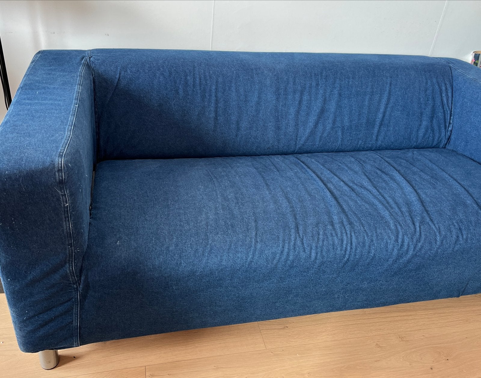 Ikea Klippan 2-zits bank denimstof, Huis en Inrichting, Ophalen, Gebruikt, 150 tot 200 cm, Tweepersoons