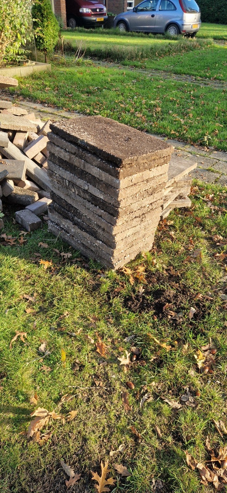Gratis grindtegels 60x40x4cm, Ophalen, Gebruikt, Grind, Terrastegels