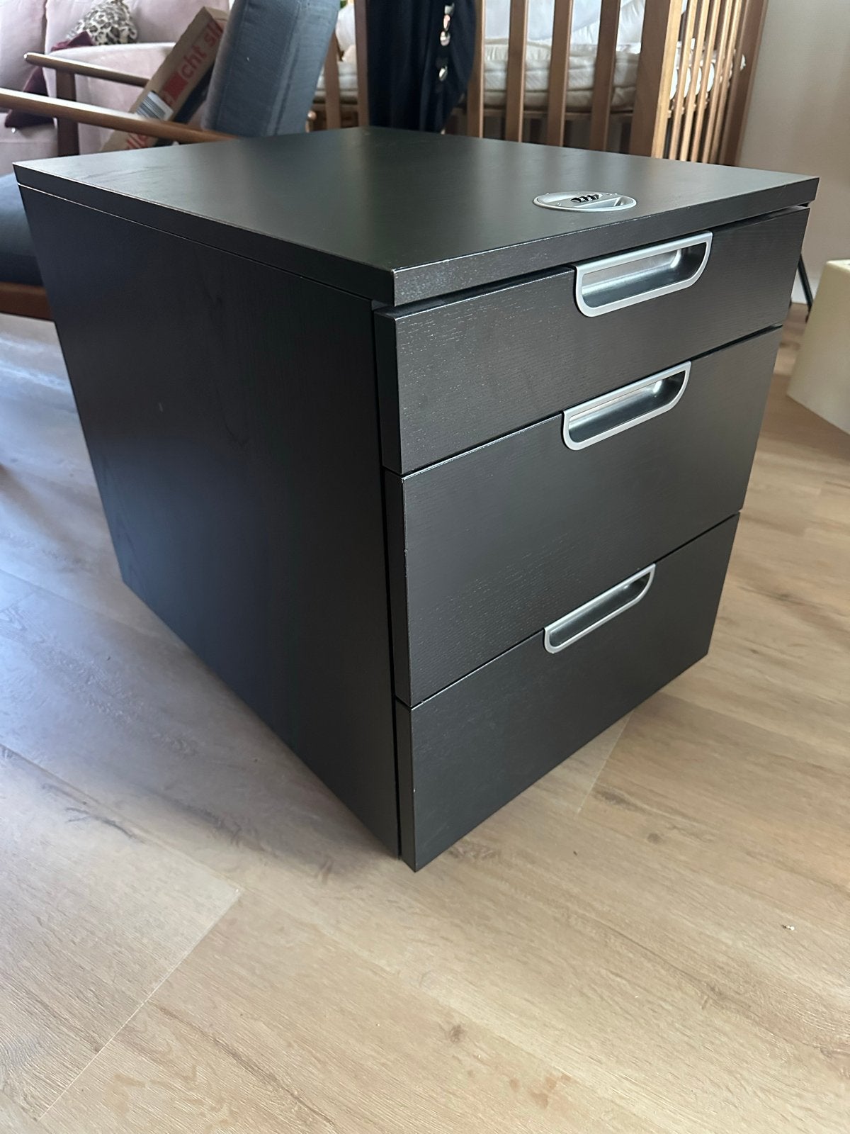 IKEA Alex ladeblok met cijferslot - zwart kast, Ophalen, Gebruikt