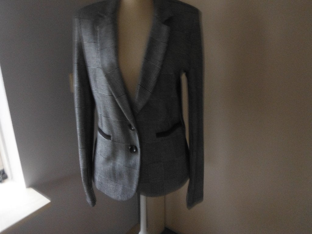 NIEUW sportief zwart/wit geruite blazer/jasje, Zizo, mt 38, Kleding | Dames, Verzenden, Zwart, Nieuw, Jasje