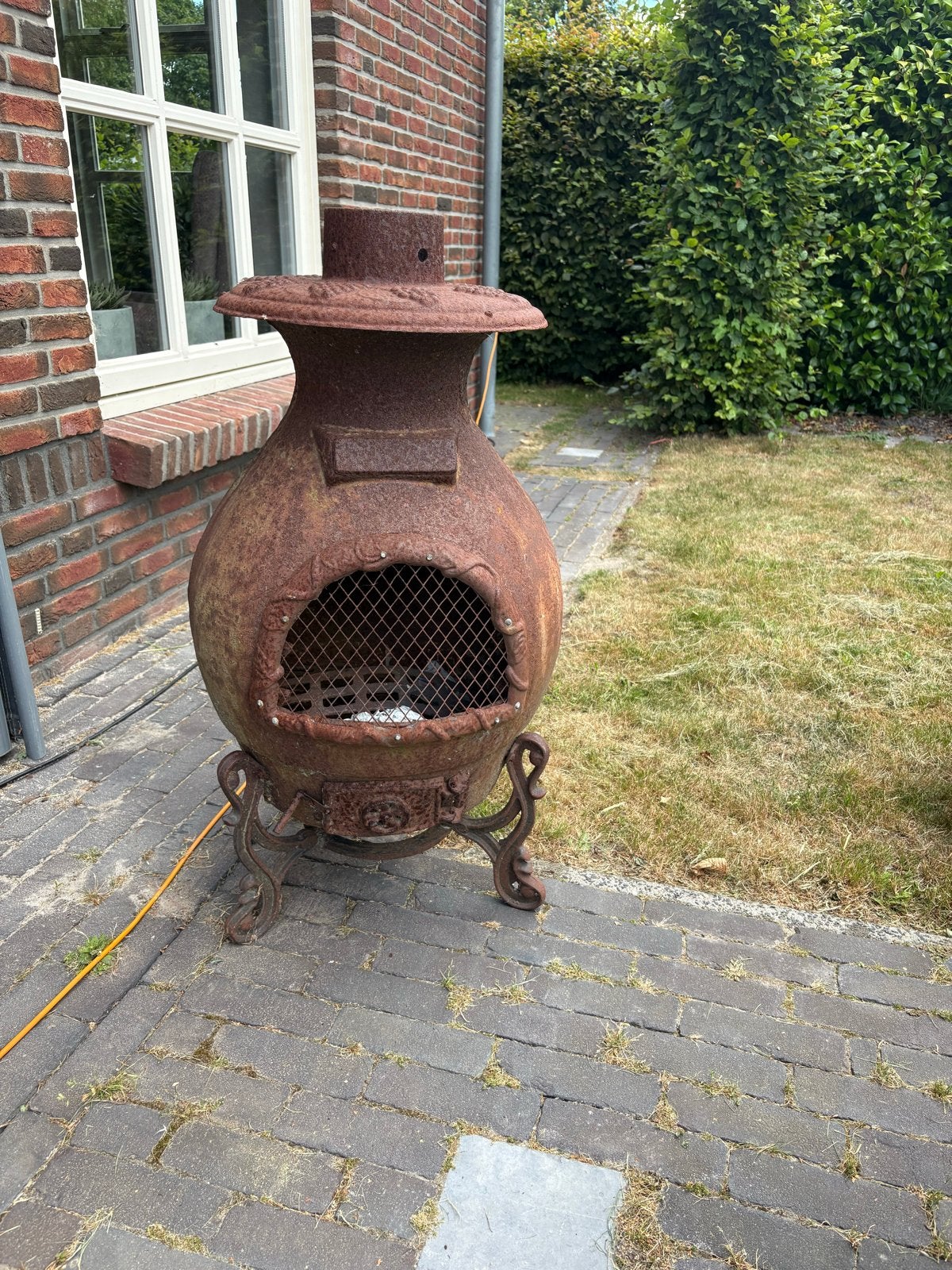 Vuurkorf houtkachel gietijzer, Ophalen, Gebruikt, Vuurkorf