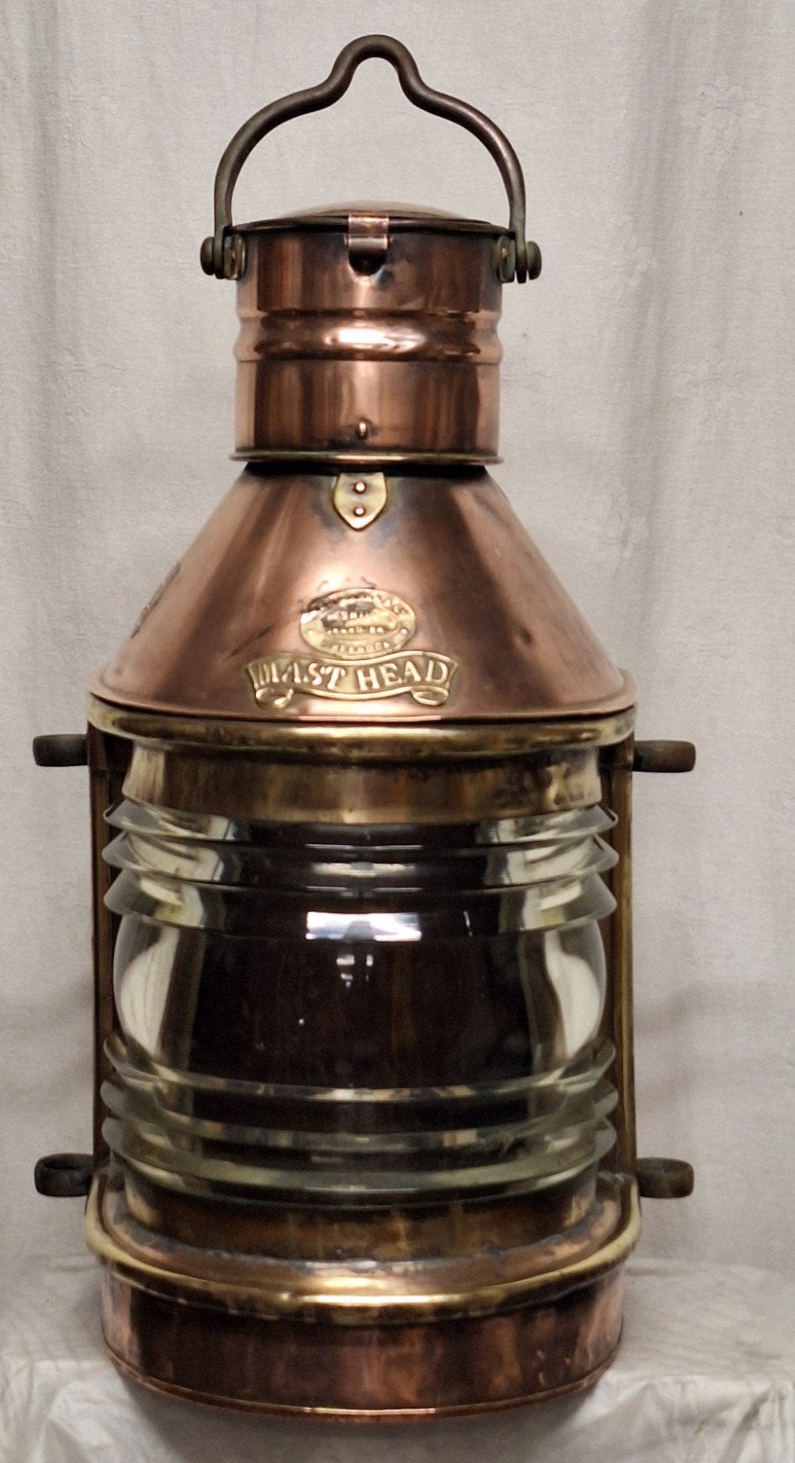 Antieke Koperen Masthead Scheepslamp H. Buchanan & Co., Ophalen