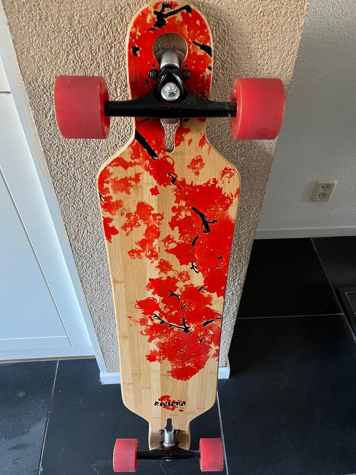 Riviera Longboard Cherry Blossom - Zo goed als nieuw, Ophalen, Zo goed als nieuw, Skateboard, Longboard