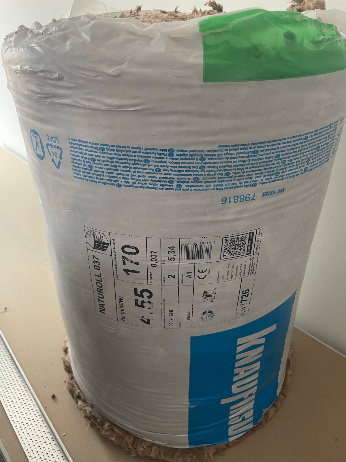 Knauf Naturoll 037 Isolatie - 4600x58x170mm, Ophalen, 12 cm of meer, Nieuw, Minder dan 5 m²