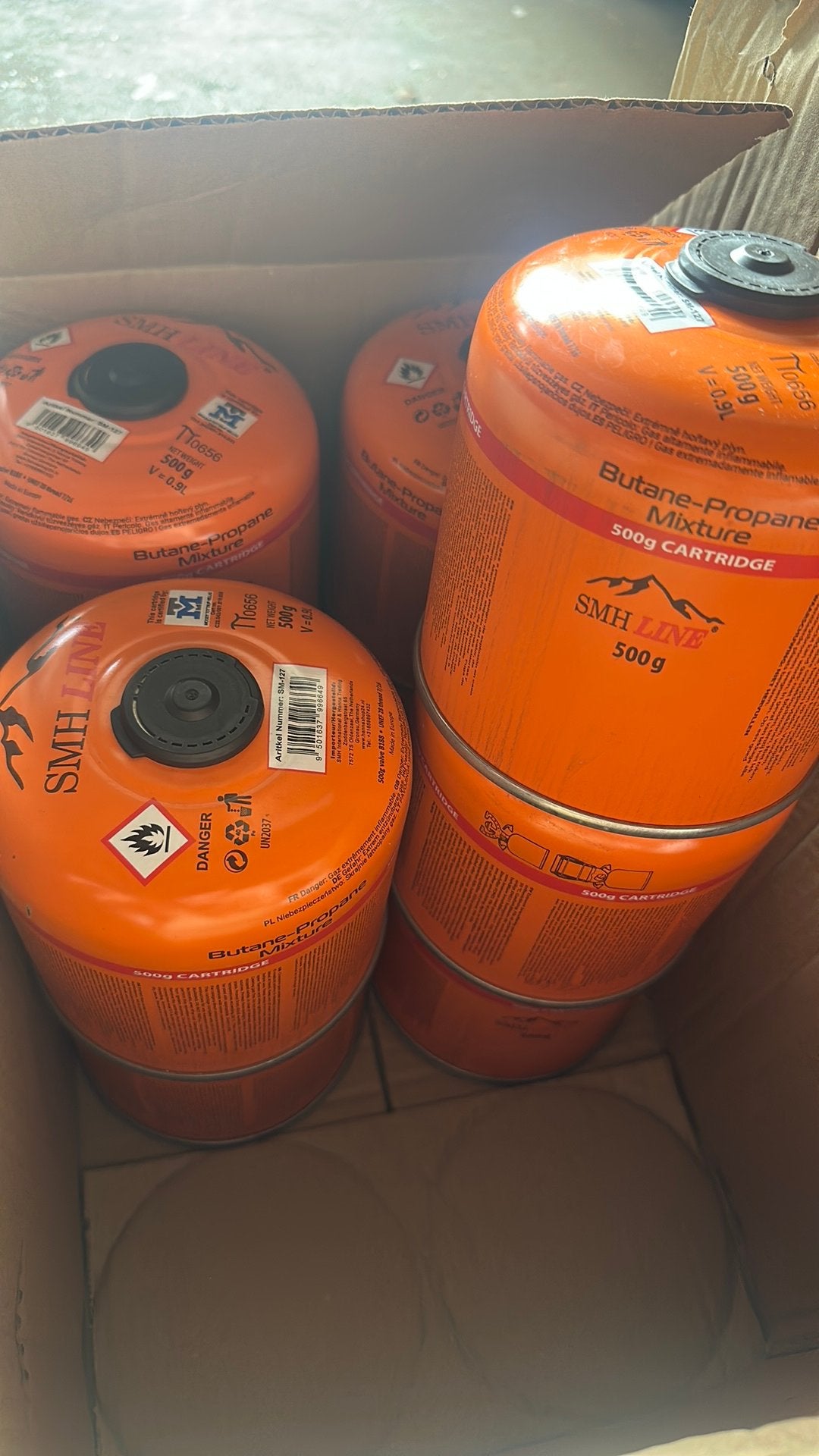 SMH Line 9x gasflesjes 500gr, Ophalen of Verzenden, Nieuw