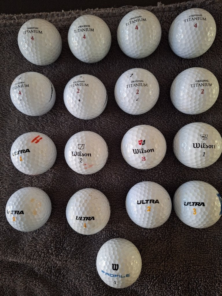 17x tweedehands golfballen merk Wilson, Sport en Fitness, Golf, Ophalen of Verzenden, Gebruikt, Bal(len), Overige merken