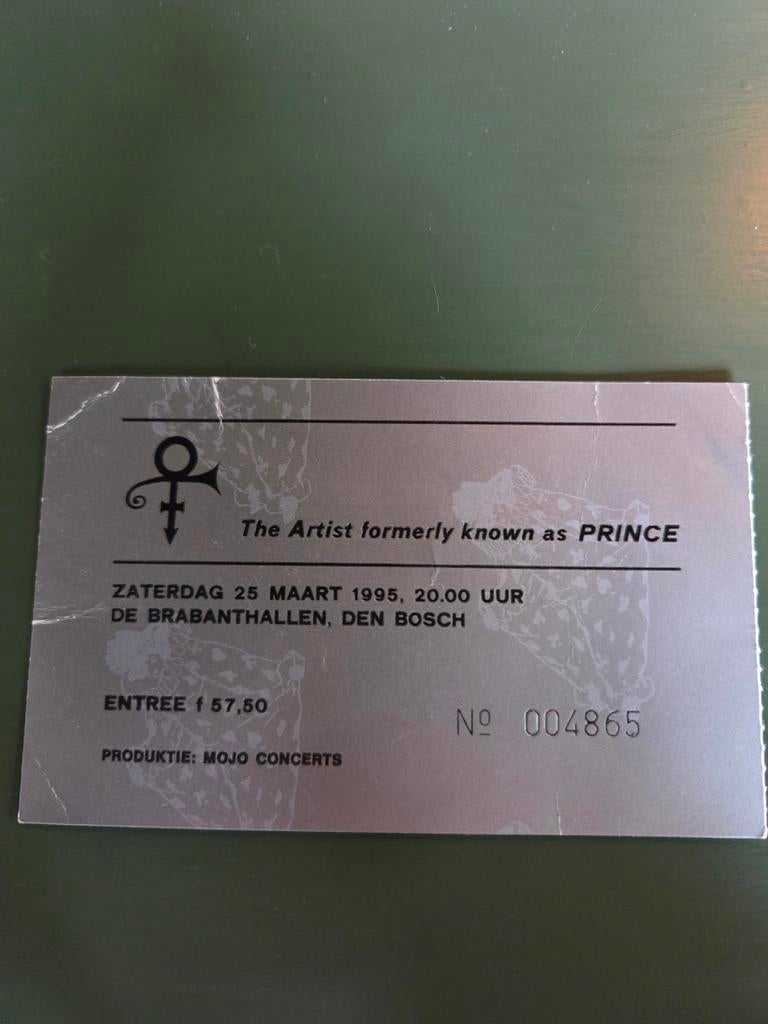 Concertkaart Prince / Tafkap Brabanthallen 25 maart 1995, Ophalen of Verzenden, Zo goed als nieuw, Overige typen