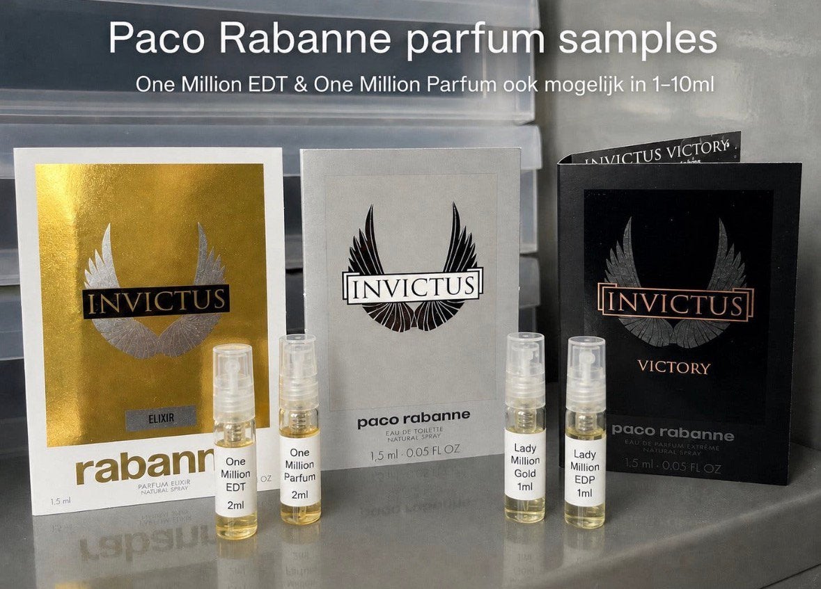 7 verschillende Paco Rabanne parfum testers: man & vrouw, Ophalen of Verzenden, Zo goed als nieuw