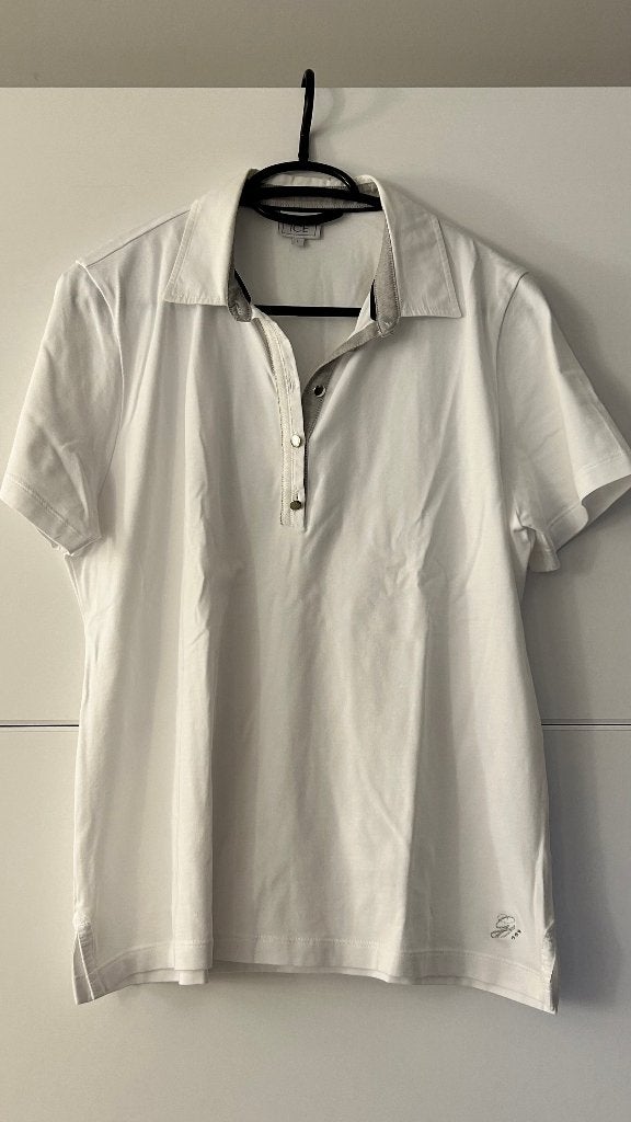 Green Ice witte katoenen polo, Kleding | Dames, Wit, Maat 42/44 (L), Ophalen of Verzenden, Zo goed als nieuw