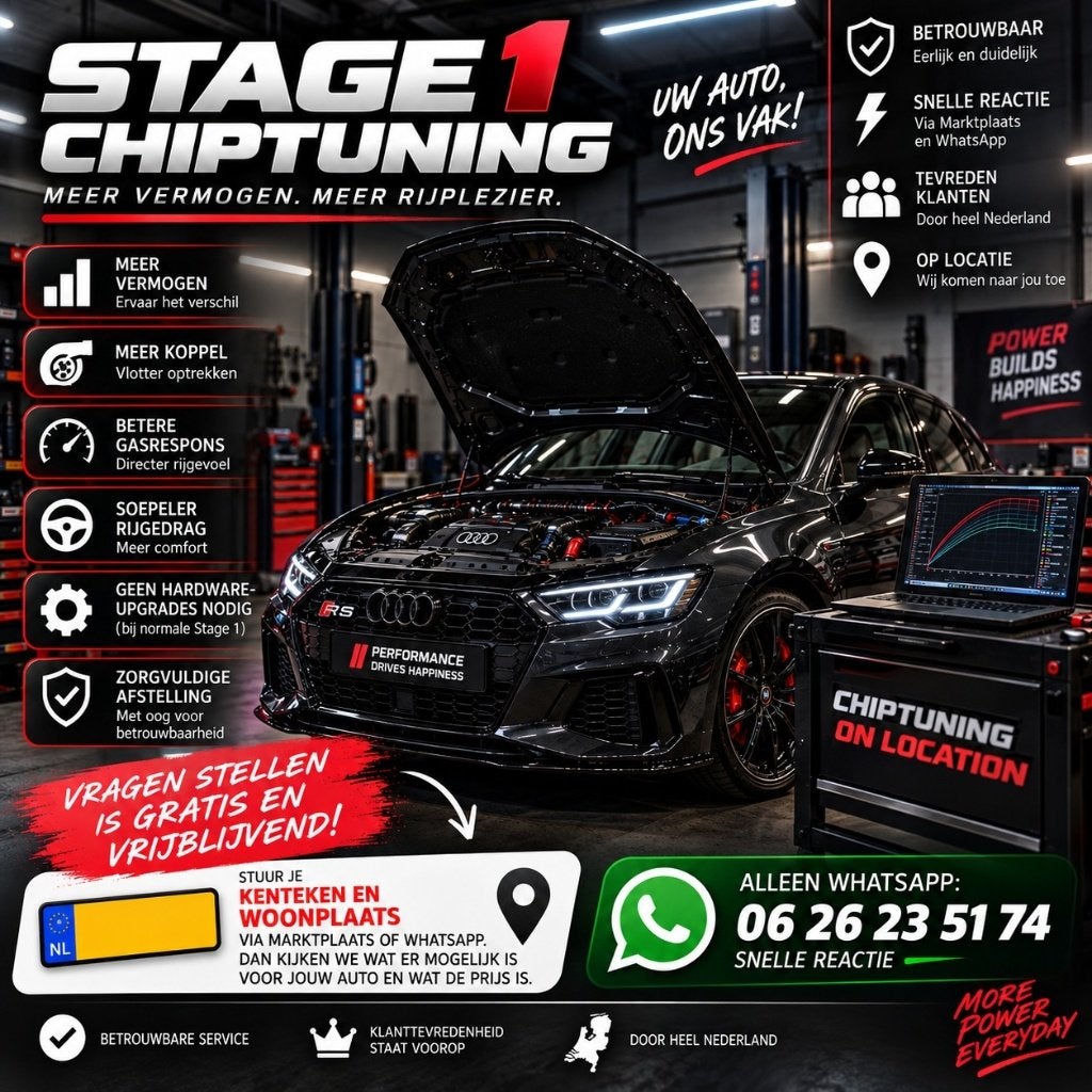 Stage 1 Chiptuning op Locatie | Meer Vermogen & Koppel, Ophalen of Verzenden