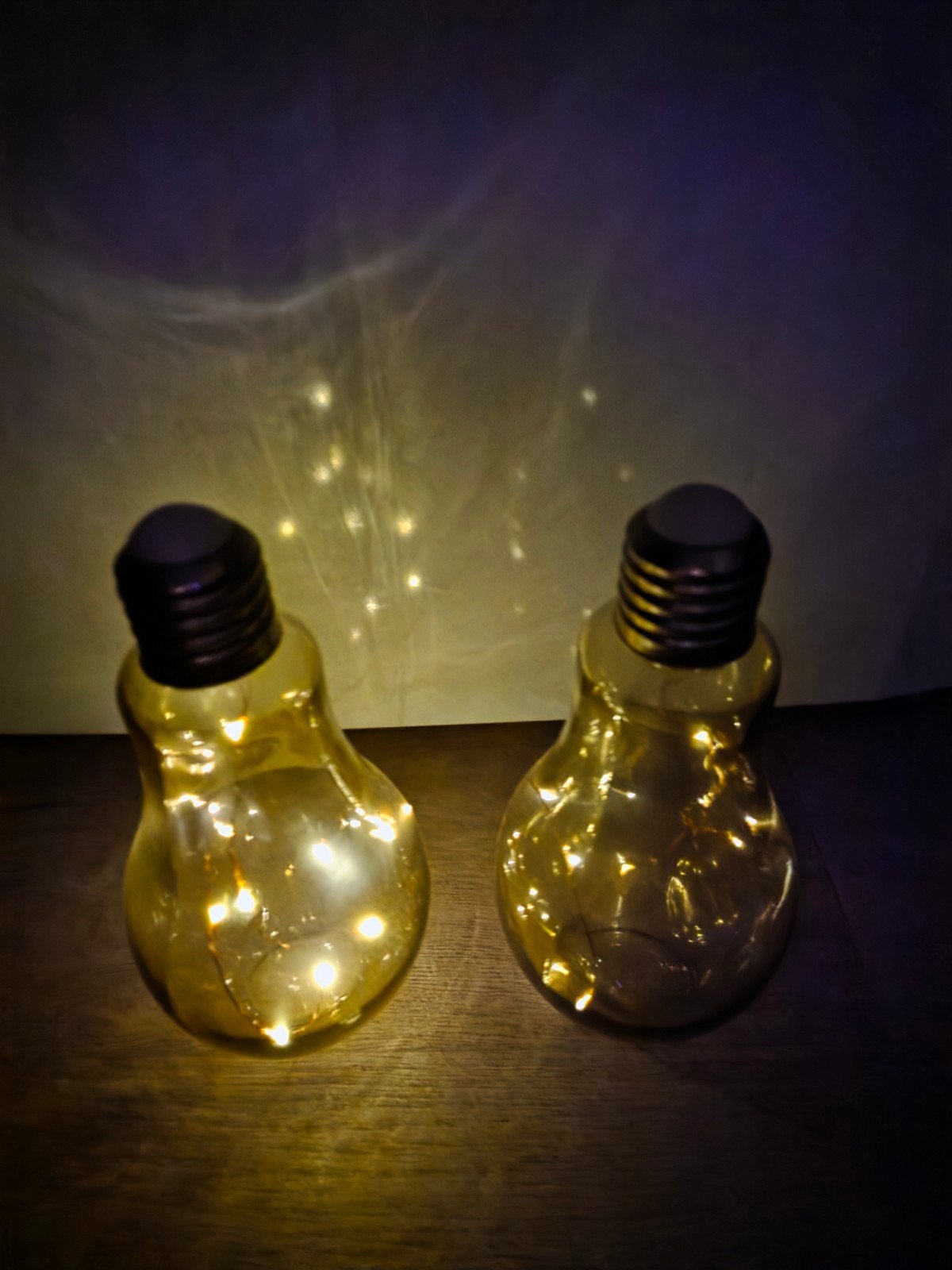 Set van 2 decoratieve gloeilampen met LED-verlichting, Meerkleurig, Ophalen of Verzenden, Zo goed als nieuw, Modern