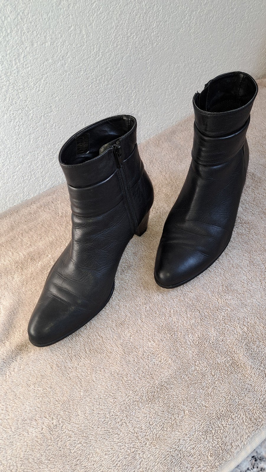 Hush Puppies zwarte leren enkellaarsjes, maat 39, Zwart, Lage of Enkellaarzen, Ophalen of Verzenden, Zo goed als nieuw