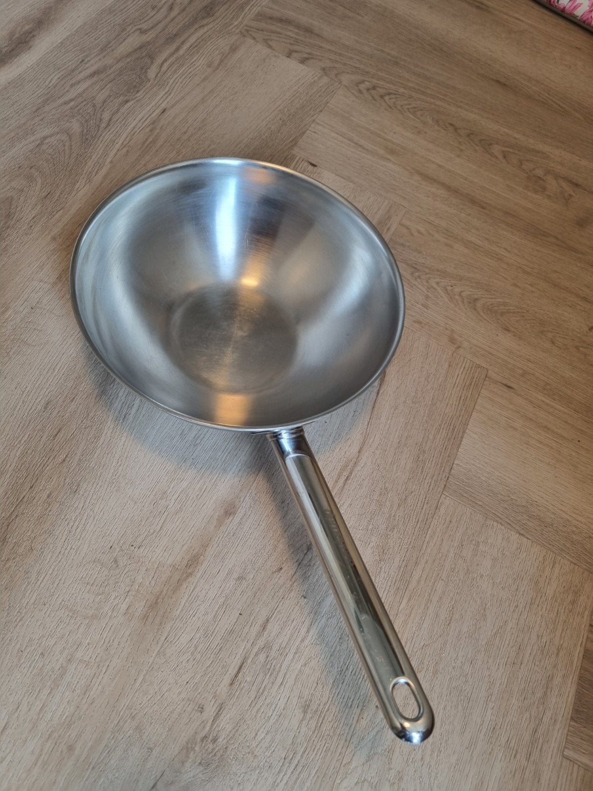 Demeyere RVS Wokpan 28 cm, Demeyere, Gebruikt, Ophalen of Verzenden, Rvs