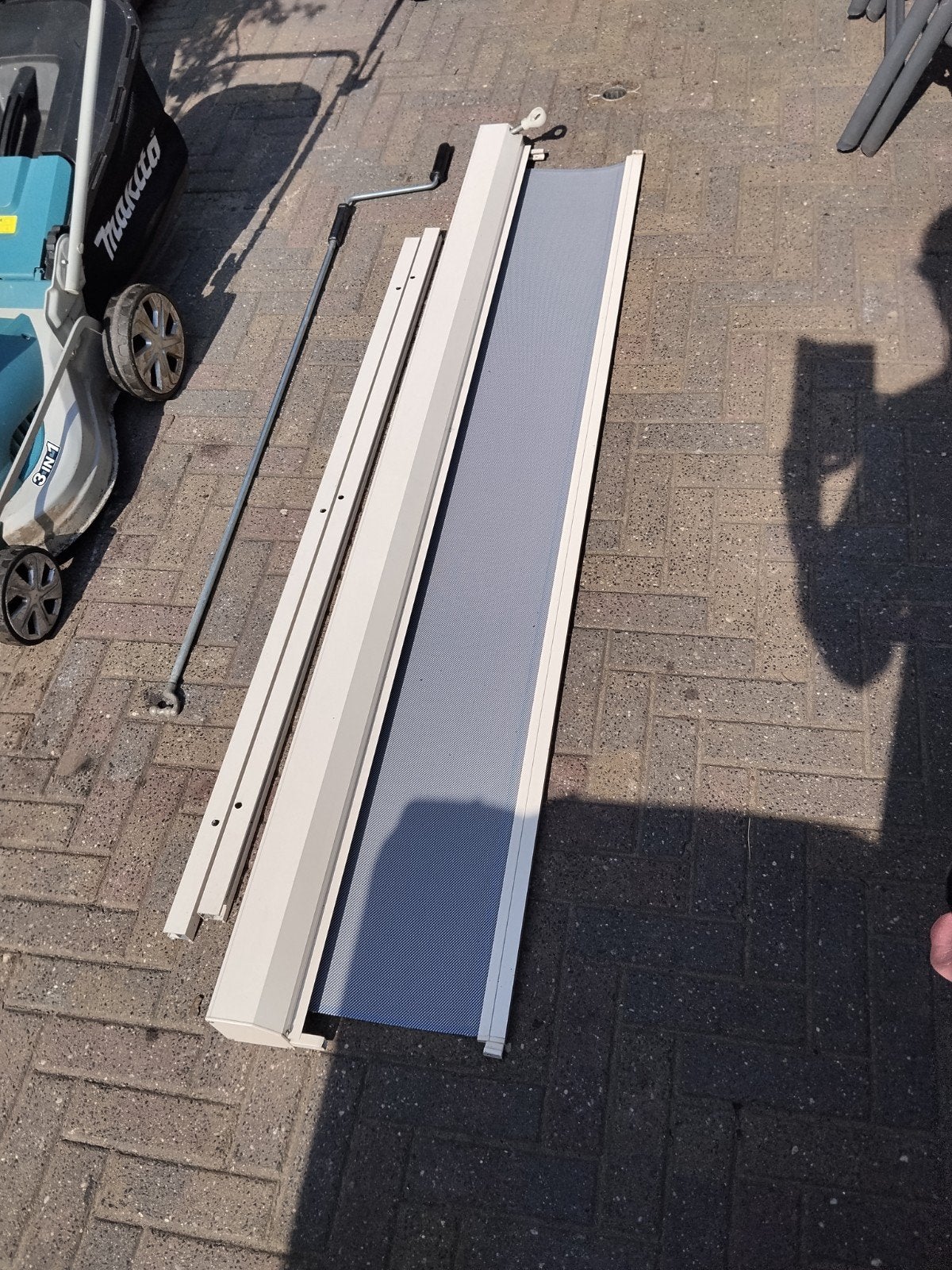 Screen zonwering met slingerstang, Tuin en Terras, Ophalen, Gebruikt, 150 tot 300 cm, 250 cm tot 450 cm