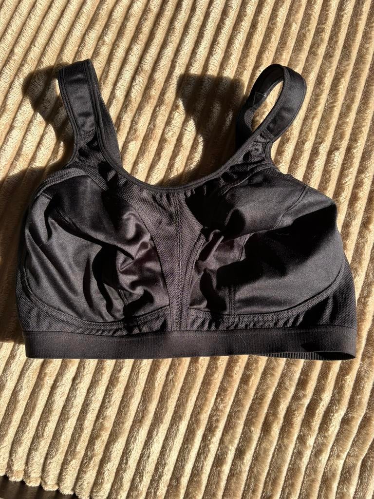 Hema zwarte sport BH mt 80 D ZGAN, Ophalen of Verzenden, Zwart, BH