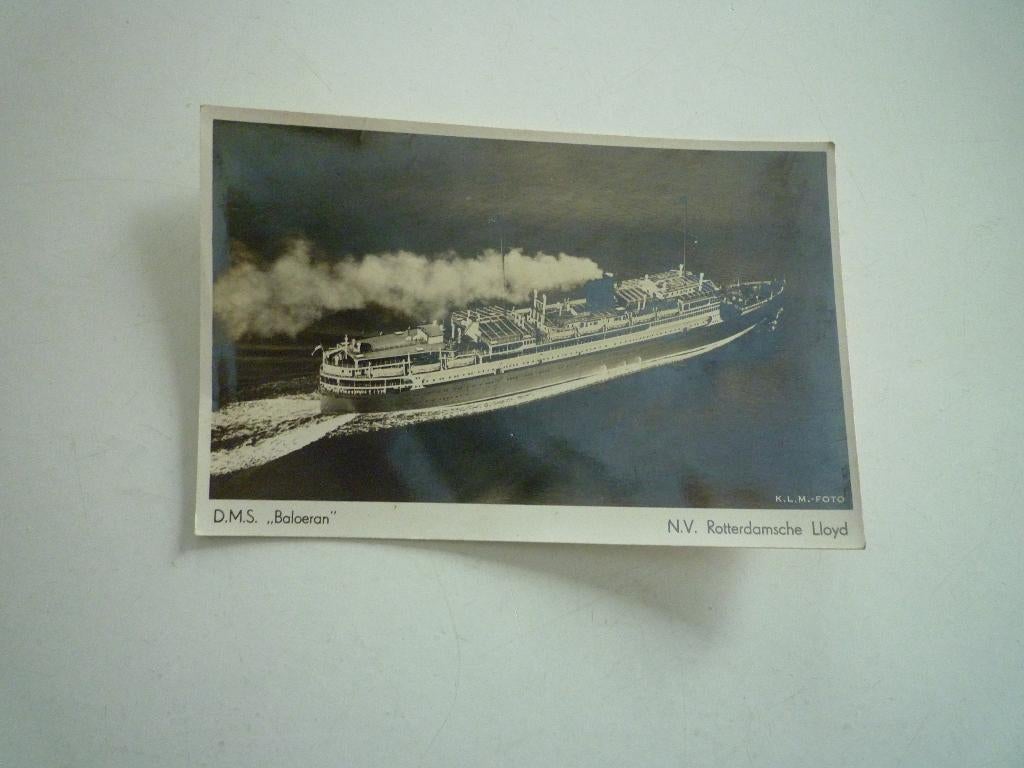 DMS Baloeran NV Rotterdamsche Lloyd stoomschip Rotterdam, Ophalen of Verzenden, 1940 tot 1960, Zuid-Holland