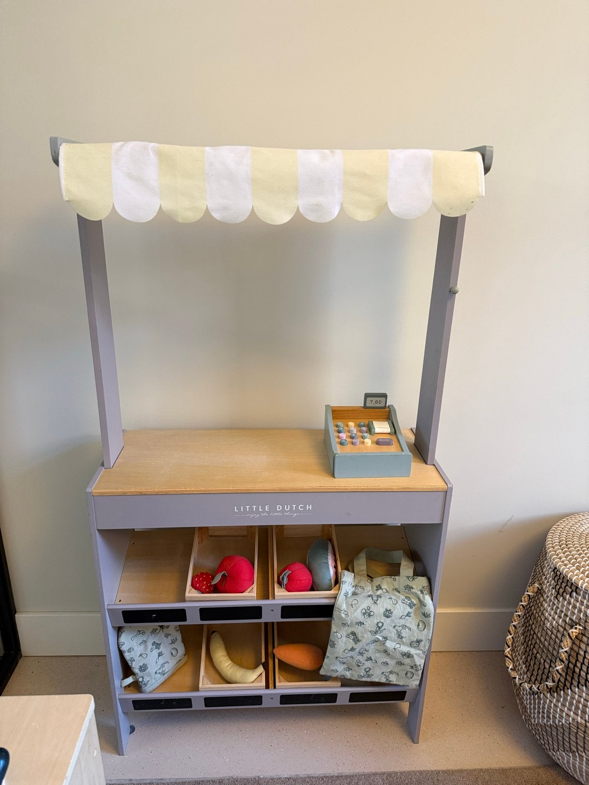 Little Dutch Houten Marktkraam met accessoires, Kinderen en Baby's, Ophalen, Zo goed als nieuw, Jongen of Meisje