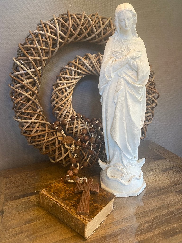 Heiligenbeeld - brocante - Maria (staand op maansikkel), Ophalen of Verzenden
