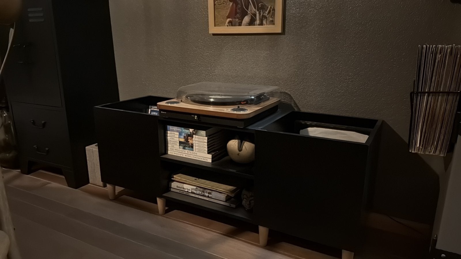 Kastje voor Pick up en LP’s, Ophalen, 100 tot 150 cm, Zo goed als nieuw, 25 tot 50 cm